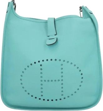 Herm&egrave;s Pre-owned Evelyne 29 Schoudertas - Dames - Vintage Schoudertas - Blauw - ONE Size - Leer - Vintage