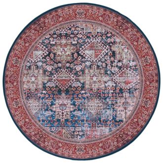 Safavieh Alfombra pelo de poli&eacute;ster azul marino / rojo 183 x 183 cm