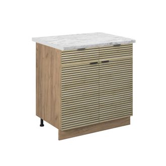 Vicco Muebles Bajos Fame-line, Panel De Roble, 80 Cm, Et M&aacute;rmol