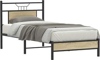 vidaXL Bed Frame without Mattress Sonoma Oak 75x190 cm Small Single Engineered Wood Vidaxl