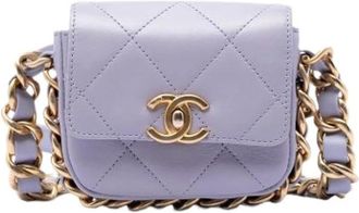 Chanel Pre-owned Mini Flap Bag - Dames - Vintage Mini Tas - Paars - ONE Size - Leer - Vintage