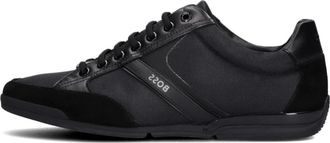 HUGO BOSS Schoenen, Heren, Zwart, 42 EU, Su&egrave;de, Lage Saturn Sneakers met Su&egrave;de Details