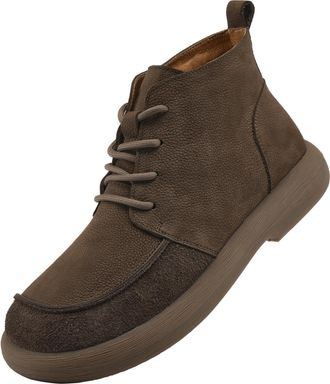 Generic Mens Winter Snow Boots Water Resistant Warm Anti Slip Work Ankle Boots Casual Comfortable Outdoor Hiking Trekking Chukka Boot (Grey,6.5)