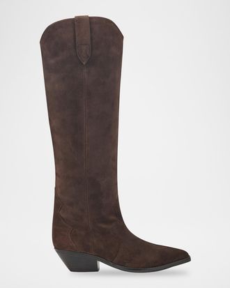 Marc Fisher Ander Suede Knee-High Western Boots