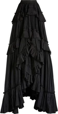 Roberto Cavalli Maxi Skirts, female, Black, Size: 2XS Tiered Smocked Maxi Skirt
