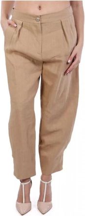 Marella Broeken > Wijde broeken - Dames - Wijde Broeken - Beige - S - Broeken