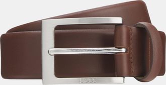 HUGO BOSS Accessoires Boss Barnabie Nappa leren riem met gesp in bruin