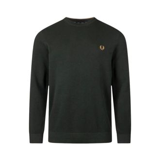 Fred Perry Piqu&eacute; Trui - Heren - Truien - Groen - Maat: S Piqu&eacute;