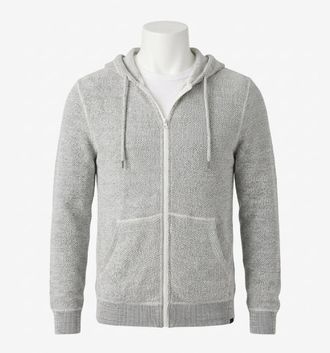 Faherty MenS Whitewater Full Zip Hoodie In Grey Shell Loop