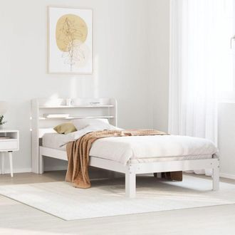 vidaXL Estructura De Cama Con Cabecero Sin Colch&oacute;n Blanco 90x200 Cm Vidaxl