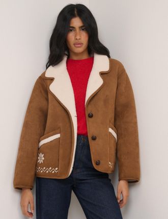 Nobody's Child Tan Faux-Shearling Aspen Jacket