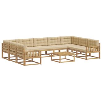 vidaXL Conjunto De Sof&aacute;s De Exterior 10 Uds. Y Beige Vidaxl