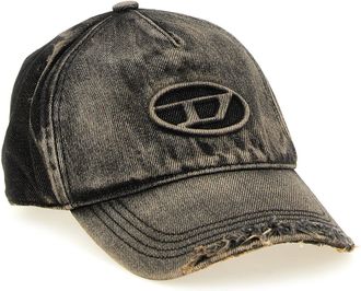 Diesel Distressed Denim Baseball Cap - Black