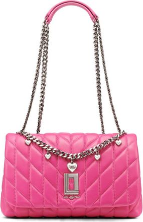 Karl Lagerfeld Lafayette Quilted Leather Crossbody Bag in Fuchsia at Nordstrom Rack