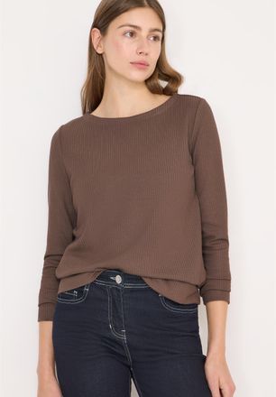 Cecil Langarmshirt CECIL, Damen, Gr. XXL (46), urban taupe, Jersey, Obermaterial: 59% Viskose, 38% Polyester, 3% Elasthan, unifarben, normal h&uuml;ftbedeckend, 