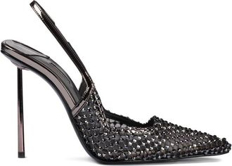 Le Silla Black Embellished Crystal Pumps