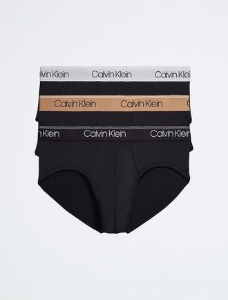 Calvin Klein Mens Micro Stretch 3-Pack Hip Brief - Multi - XL