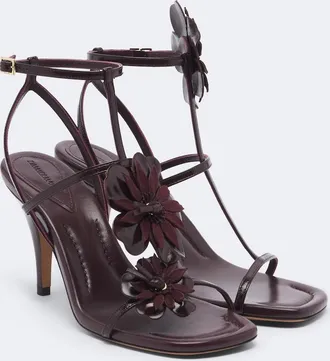 Zimmermann Belara floral-appliqu&eacute; leather sandals