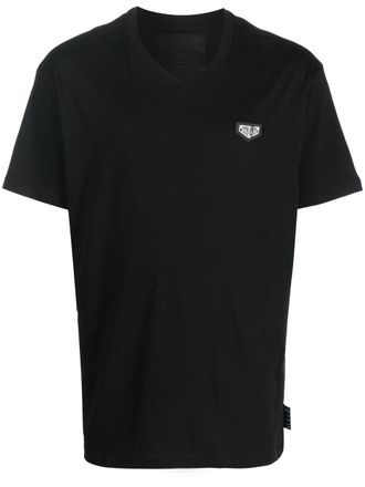 Philipp Plein T-shirt con scollo a V - Nero