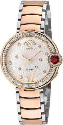 Gevril Group Perugia Diamond Bracelet Watch in Two-Tone Silver/Rose Gold at Nordstrom Rack