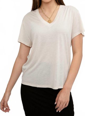 Iro Edern V-Neck Tee In Clear Beige