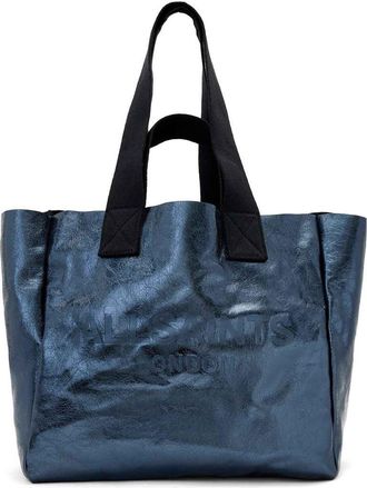 AllSaints Izzy Leather Tote in Ink Blue at Nordstrom