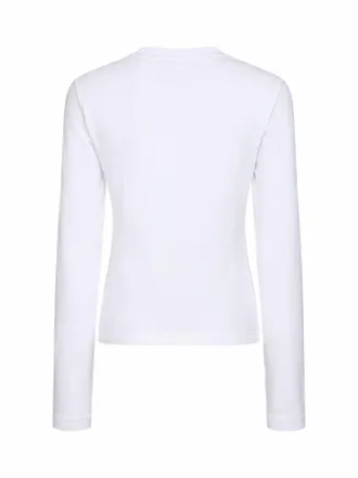 Jacquemus Embroidered Grosgrain Logo Long-Sleeve T-Shirt - White