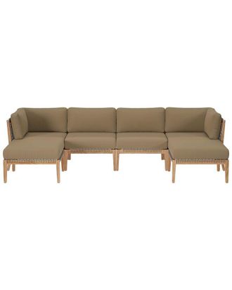 ModWay Clearwater Outdoor Patio Teak Wood 6Pc Sectional Sofa
