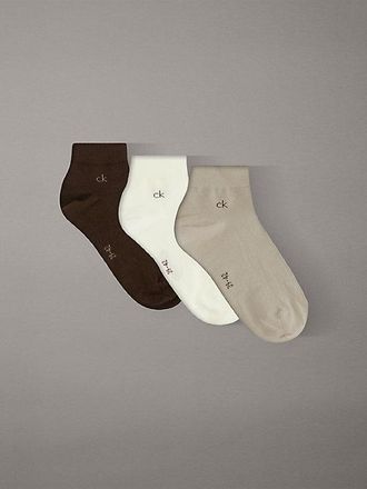 Calvin Klein Pack de 3 calcetines tobilleros de algod&oacute;n el&aacute;stico suave