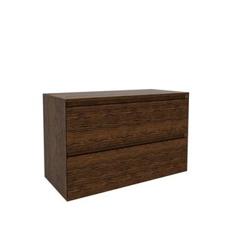 Saniclass Holz Pure Badkamermeubelset - 100x45x60cm - topblad - zonder kraangaten - 2 lades - Walnut pure