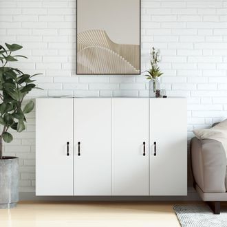 vidaXL Vidaxl - Armarios De Pared 2 Uds Madera De Ingenier&iacute;a Blanco
