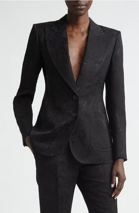 Etro Tonal Floral Paisley Jacquard Jacket in Black at Nordstrom, Size 40