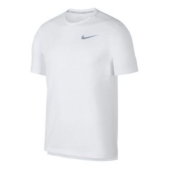 Nike DRI-FIT MILER Running Quick Dry Short Sleeve White AJ7566-100