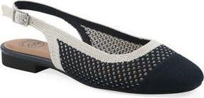 White Mountain Bonie Slingback Flat in Navy/Cream Multi at Nordstrom Rack, Size 6.5