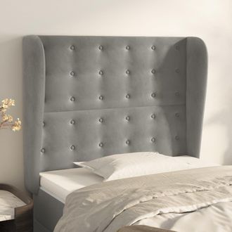 vidaXL Cabecero Con Orejas De Terciopelo Gris Claro 103x23x118/128 Cm Vidaxl