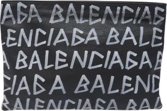 Balenciaga Black Leather Clutch Bag (Pre-Owned)