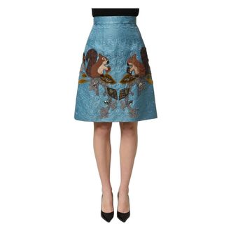 Dolce & Gabbana High Waist A-line Skirt - female - Dolce & Gabbana - Short Skirts - Blue - 2XS - Skirts