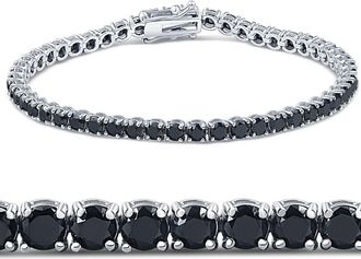 Pompeii3 7 1/4 Ct Black Diamond Tennis Bracelet 14k White Gold 7