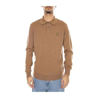 Lyle & Scott Truien & Vesten, Heren, Beige, M, Katoen, Cotton Merino Lange Mouw Gebreide Polo