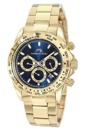 Porsamo Bleu Mens Preston Multi-Function Dial Stainless Steel Bracelet Watch, 41mm in Gold-Blue at Nordstrom Rack