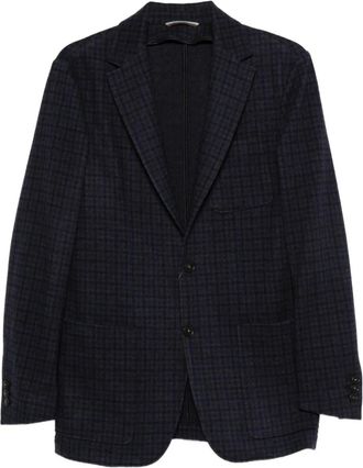 Canali checked two-button blazer - Blue