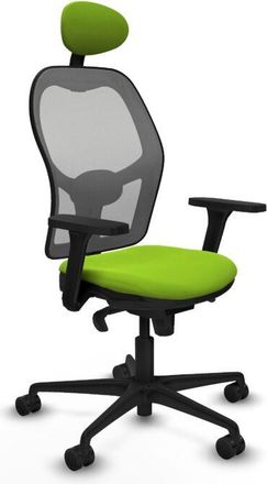 Piqueras y Crespo Piqueras Y Crespo - Jorquera Sincro Malla Gris Similpiel Pistacho Brazos 3d Base Nailon Cabecero Fijo Ruedas 65mm Nailon