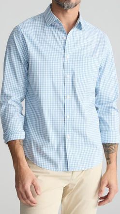 UNTUCKit Tattersall Check Wrinkle Free Cotton Button-Up Shirt in Blue Green at Nordstrom, Size Large