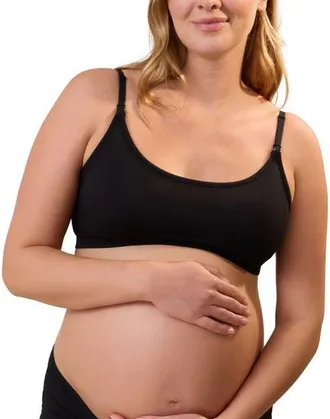 Kindred Bravely Busty French Terry Maternity & Nursing Bralette - Fits Sizes 30E-44H in Black at Nordstrom, Size X-Large