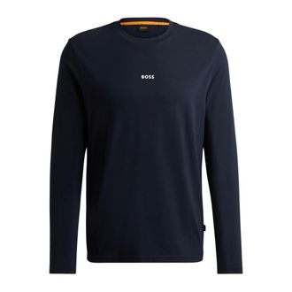 HUGO BOSS Tops, Heren, Blauw, L, Katoen, Blauw T-shirt met lange mouwen