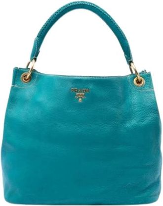 Prada Pre-owned Hobo Bag - Dames - Vintage Handtas - Blauw - ONE Size - Leer - Vintage
