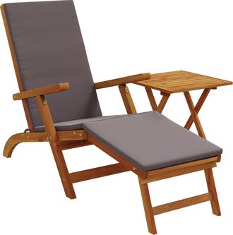 vidaXL Recliner Y Tumbona Plegable 2 Uds. Madera De Acacia S&oacute;lida Vidaxl
