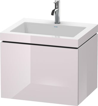 Duravit Lavabo Para Muebles Duravit L-cube C-bonded Con Base, Colgante, 60x48 Cm, 1 Extra&iacute;ble, Sin Rebosadero, 1 Agujero Para Grifo, Color: Laca Blanca Lila A