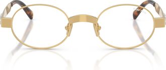 Miu Miu Oval Metal Sunglasses with Tortoiseshell Tips