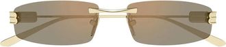 Balenciaga Rechthoekige Randloze Zonnebril - unisex - Zonnebrillen - Geel - 62 MM - Nylon - Accessoires